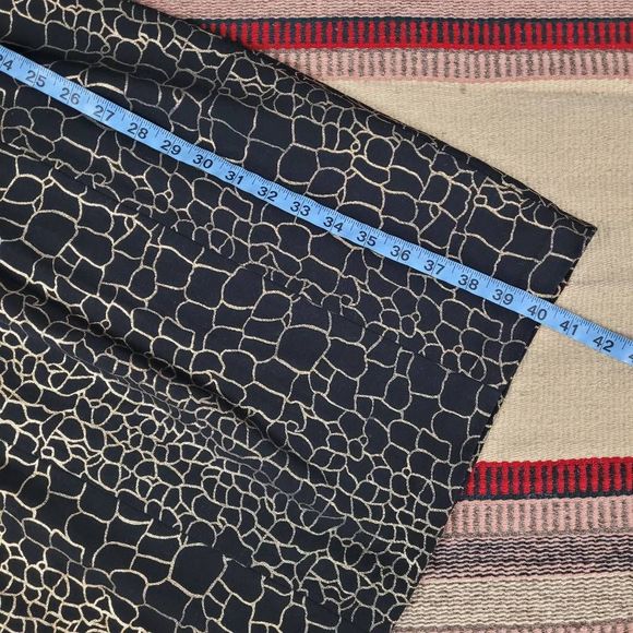 Vtg Cache Black Gold Animal Print Sheath Dress Sz 8 Sleeveless Knee Length - Picture 10 of 10